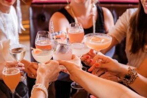 Social meeting with drinks
